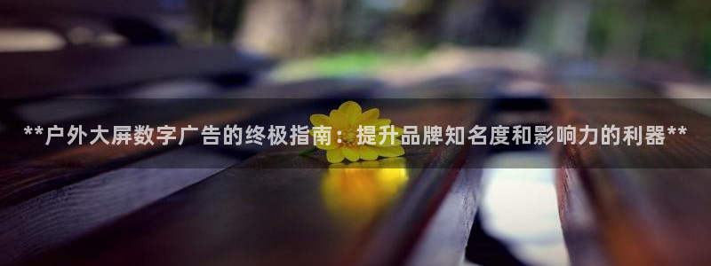杏宇平台代理怎么赚钱的：**户外大屏数字广告的终极指南：提升品牌知名度和影响力的利器**