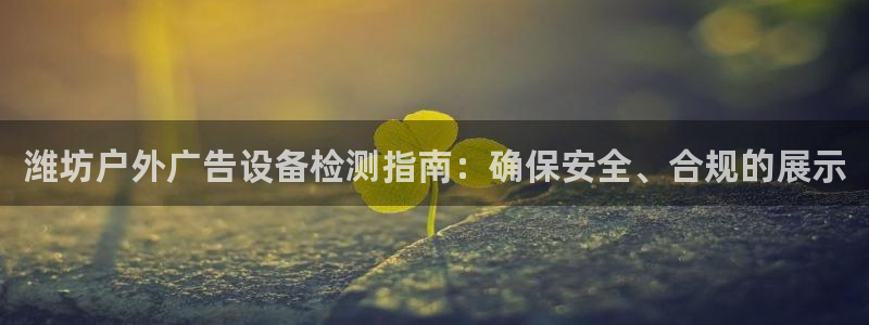 杏宇平台是什么：潍坊户外广告设备检测指南：确保安全、合规的展示