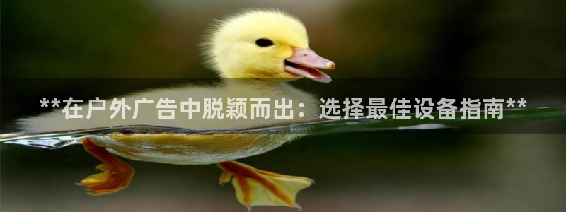 杏宇平台登陆：**在户外广告中脱颖而出：选择最佳设备指南**