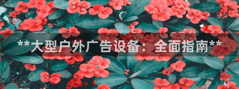 杏宇平台代理怎么样可靠吗：**大型户外广告设备：全面指南**