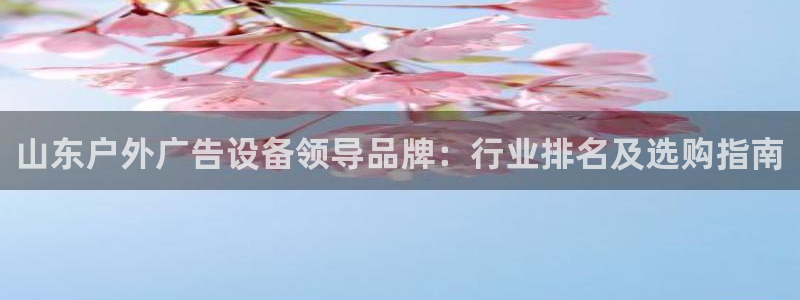 杏宇平台注册登录：山东户外广告设备领导品牌：行业排名及选购指南