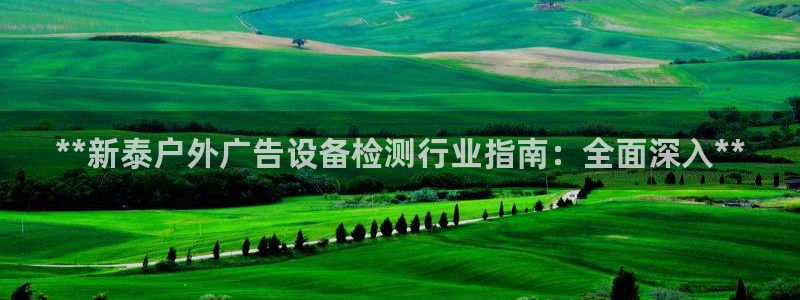 杏宇平台主管：**新泰户外广告设备检测行业指南：全面深入**